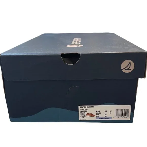 Men's Sperry Billfish 3-Eye Boat Shoe, Dark Tan, Size 12W, New in Box - Picture 9 of 11